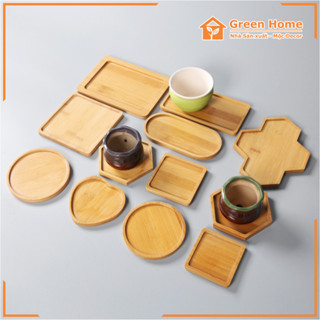 Khay Lót Ly Gỗ Tre, Miếng Lót Ly Dùng Để Cốc Phù Hợp Cho Gia Đình Quán Cafe, Khách Sạn vv...