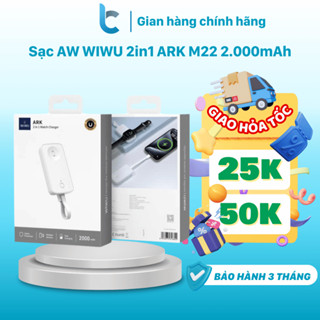 Sạc AW WIWU 2in1 ARK M22 2.000mAh USB-C 2W Cho Ultra/ Watch 10/9/8/7/6/5/4/SE/3/2 - Hàng Chính Hãng