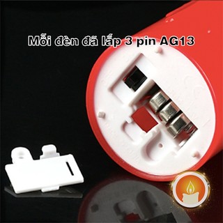 Nến điện tử tim lắc kiểu sáp chảy .Dùng 3 viên pin AG13 [LẮP SẴN PIN]