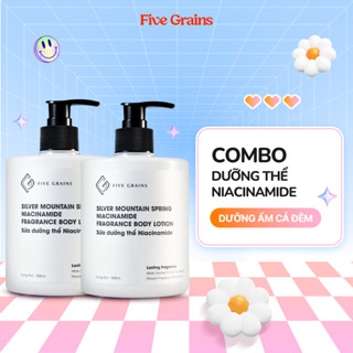 Combo 2 chai Sữa dưỡng thể giúp dưỡng ẩm làm trắng da Niacinamide Five Grains - Unisex 500ML/chai