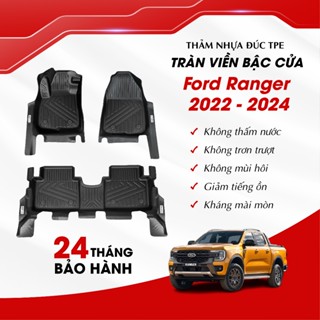 Thảm Lót Sàn Ô Tô TPE Cao Cấp Ford Ranger 2022 - 2024 TRÀN VIỀN BẬC CỬA, Thảm Nhựa Đúc Nguyên Khối