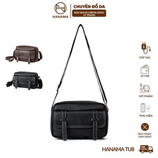 Túi Đeo Vai Unisex Bag Tu8 hai mầu lựa chọn Nâu và Đen kich thước 25x15x8cm Da