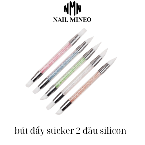 bút đẩy sticker 2 đầu silicon phụ kiện làm nail