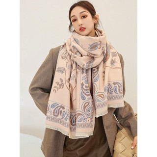  Khăn Quàng Khăn Choàng Cổ Chất Liệu Dạ Cashmere Cao Cấp Phối Họa Tiết Thổ Cẩm Sang Trọng    65 x 185 cm  k22 LILIR 