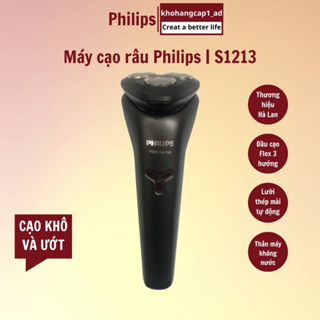 Máy cạo râu Philips S1213 cạo khô và ướt, 3 lưỡi tự mài, Pin sạc nhanh 1h USB-A - khohangcap1_ad