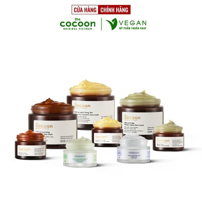 Top 8 Mặt nạ đắp mặt VEGAN Thuần Chay COCOON, HERBARIO dành cho mọi loại da
