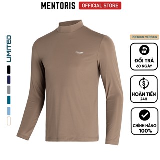 Áo thun giữ nhiệt nam cao cấp Mentoris, Áo thun dài tay cổ cao 3cm, giữa ấm cực tốt MDT2403