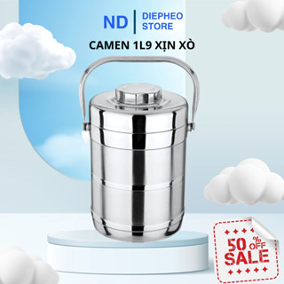 Cà Mèn Giữ Nhiệt Inox 3 Tầng 1.9L - Cặp Lồng Đựng Cơm Cháo Phở Giữ Nhiệt Inox Cao Cấp