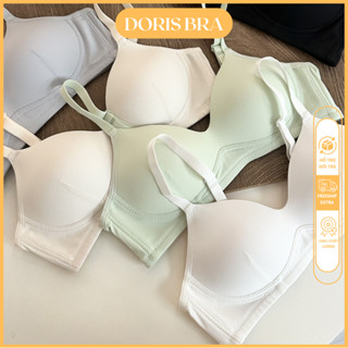 Áo lót nữ đệm mỏng DORIS AL625, Áo ngực học sinh không gọng cotton gân tăm đệm mỏng vạt chéo sexy mềm mại