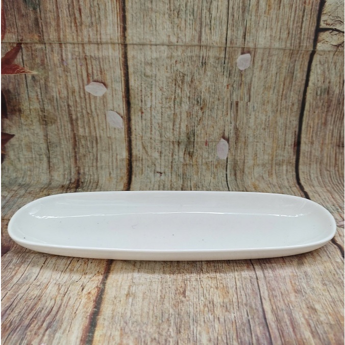 Khay sứ đựng sushi - khay sứ trắng 35cm