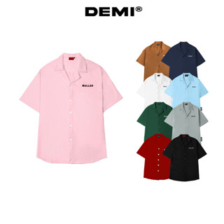 Áo sơ mi tay ngắn form rộng giá rẻ DEMI nam nữ local brand  nhiều màu đủ size | DE-S34