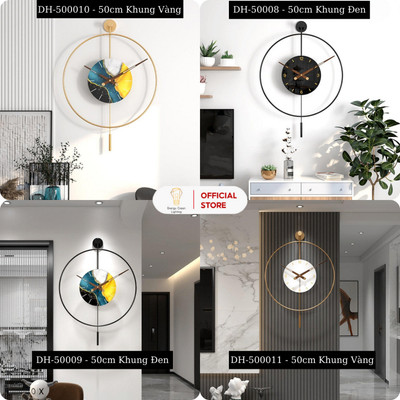 4 Mẫu - Đồng Hồ Treo Tường Energy Green Lighting (50cm) - Decor Trang Trí Phong Cách Hiện Đại Sang Trọng