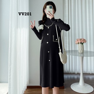 Váy bầu, đầm bầu thu đông chất len, set đầm len phối khoác cardigan hồng, đen sang chảnh[ĐẦM BẦU THỎ]VV120