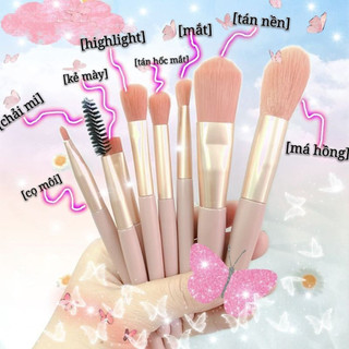 (Rẻ Vô Địch) Bộ cọ trang điểm gốm 8 món, bộ cọ trang điểm cá nhân C1 RosyBeauty99