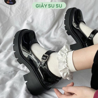 Giày búp bê lolita nữ Giày lolita nữ đế cao 6cm mũi tròn quai ngang xinh xắn, giày nữ êm chân Giày Su Su GD009