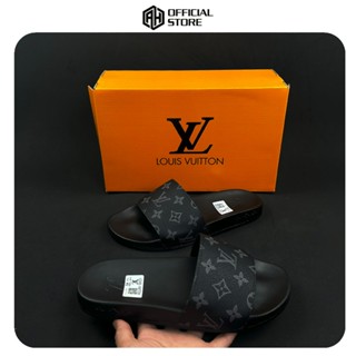 Dép quai ngang LV nam nữ, dép dán LOUIS VUITTON thiết kế sang trọng đế cao su non hot trend full bill box