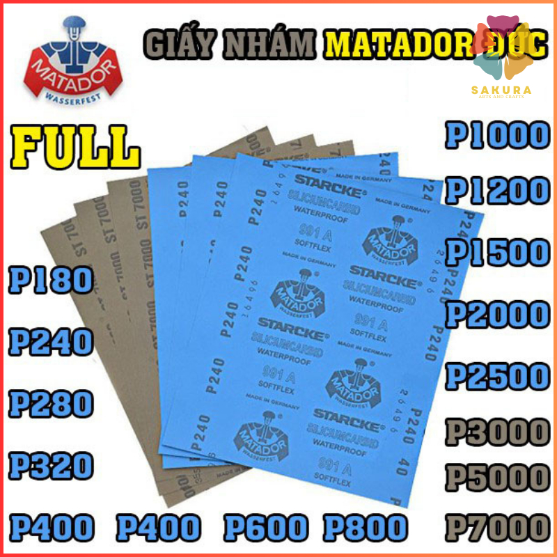 Giấy nhám siêu mịn MATADOR đánh bóng gương Epoxy Resin