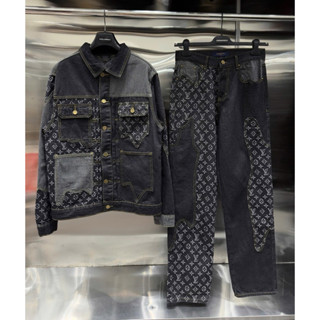  Hight Quality  Hàng Có Sẵn! Full Bộ Quần Áo Denim Luon Vuituoi X Nigo Crazy Jacket - Họa Tiết Monogram Tinh Tế Nam Nữ 