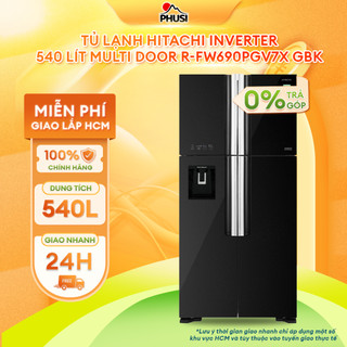 R-fw690pgv7x gbk tủ lạnh hitachi inverter 540 lít multi door r-fw690pgv7x gbk -