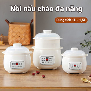 Nồi Cháo Chậm Beemi - Nồi Nấu Đa Năng Dung Tích 1L Và 1,5L Nồi Cháo Ăn Dặm Cho Bé Có Hẹn Giờ Ủ Ấm