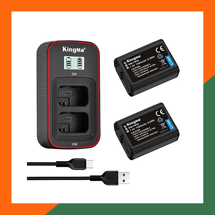 Bộ 2 Pin + Sạc Đôi Kingma NP-FW50 Dùng Cho Máy Ảnh Sony | BigBuy360 - bigbuy360.vn