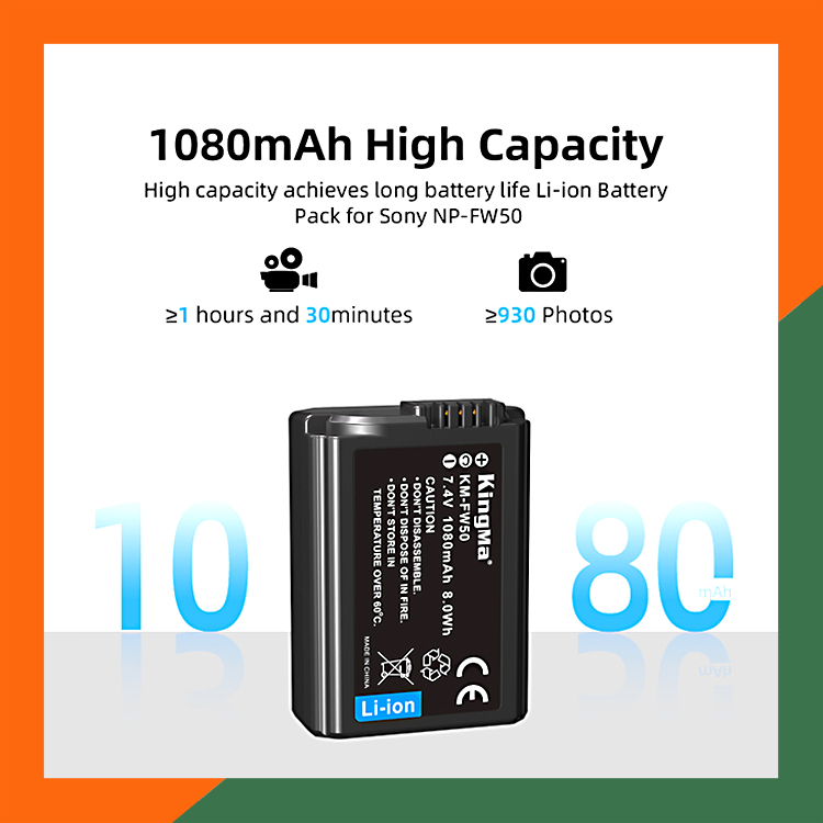 Bộ 2 Pin + Sạc Đôi Kingma NP-FW50 Dùng Cho Máy Ảnh Sony | BigBuy360 - bigbuy360.vn