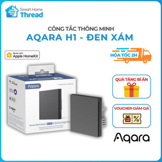 Aqara H1 Đen xám - Công tắc vuông thông minh, Zigbee 3.0, chuẩn EU, đèn LED tích hợp, An toàn