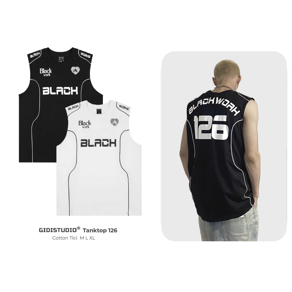 Áo phông TankTop 126 cổ tròn phong cách UNISEX Nam/Nữ form rộng cá tính - áo thun ba lỗ không tay mềm mịn, thoáng mát