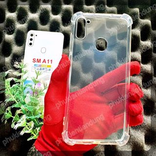 Ốp Lưng Samsung A11 / M11 Dẻo Trong Suốt Chống Va Đập Có Gù Bảo Vệ 4 Gốc Silicon Cao Cấp