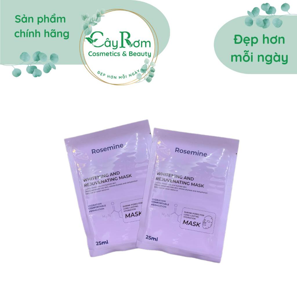  Mặt nạ Rosemine Whitening and Rejuvenating mask   Set 20 miếng  dưỡng da Cây Rơm Cosmetics 
