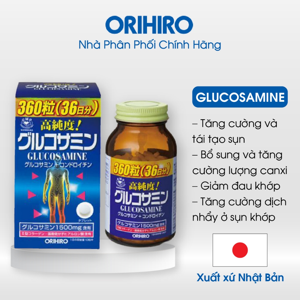 Viên uống bổ xương khớp Glucosamine Orihiro 360 Viên - NPP Chính Hãng Orihiro