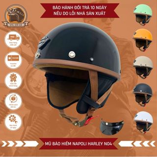 Mũ Bảo Hiểm Napoli 1/2 [FREESHIP] [CHÍNH HÃNG] - Nón Bảo Hiểm Nửa Đầu Napoli Harley N120 - N04