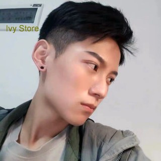 Bông tai nam châm HCM, bông tai hít tròn đen trơn bnc-104, bông tai không cần xỏ lỗ kiểu Unisex
