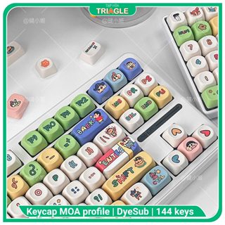 Keycap Cậu bé Bút Chì - Crayon Shin-chan Chất Liệu PBT Dye Sub MOA Bộ 144 Nút Cho Bàn Phím Cơ