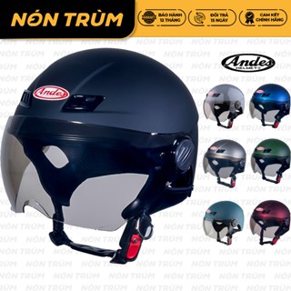  Mũ bảo hiểm nửa đầu ANDES có kính che mặt 109K đi xe máy size từ 58-60cm 