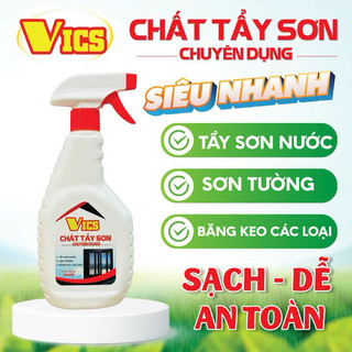  TẨY SƠN CHUYÊN DỤNG  bám trên cửa nhôm kính băng keo các loại,...VICS 500ML chai xịt tẩy rửa 