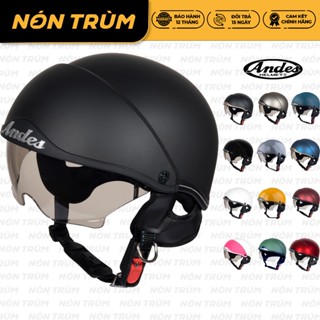 Mũ bảo hiểm nửa đầu Andes có kính âm 139 đi xe máy cho nam và nữ