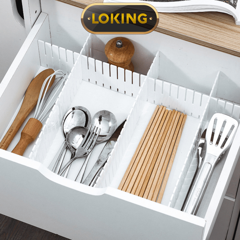 Vách chia ngăn kéo tủ thông minh bằng nhựa bộ 4 chiếc - LOKING
