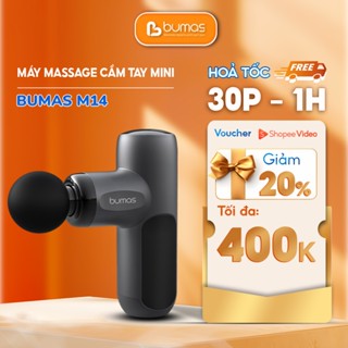 Máy massage cầm tay BUMAS M14 giúp giảm nhức mỏi cơ hiệu quả với 4 đầu massage thay đổi linh hoạt
