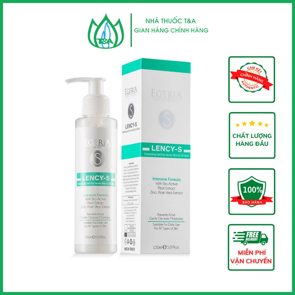 Sữa rửa mặt than hoạt tính, giảm mụn Lency - S