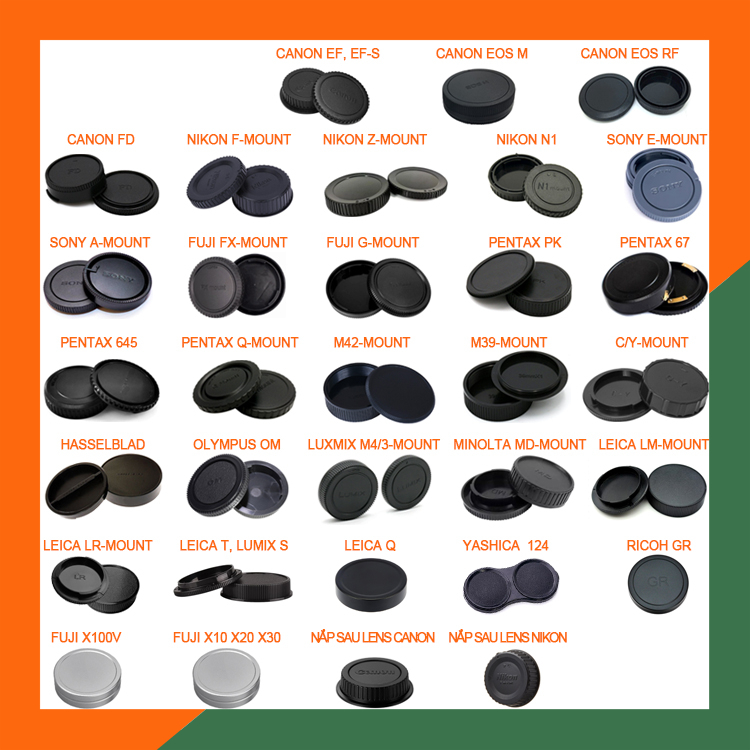 Bộ nắp đậy body và cáp sau lens SONY, CANON, FUJIFILM, NIKON, PENTAX, LEICA, LUMIX...