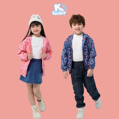 Áo Gió K'S CLOSET Có Mũ Chất Liệu Polyeste Cho Bé Trai và Bé Gái Từ 10-32kg (1-9 tuổi) BK066FOF