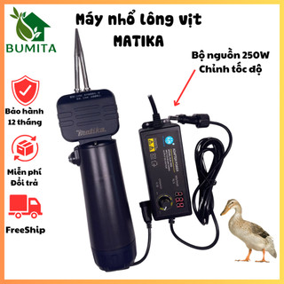 Máy Nhổ Lông Vịt Cầm Tay MATIKA 24V 250W Bản Nấng Cấp Bộ Nguồn Chỉnh Tốc Độ Nhập Khẩu Đài Loan Bảo Hành 12 Tháng