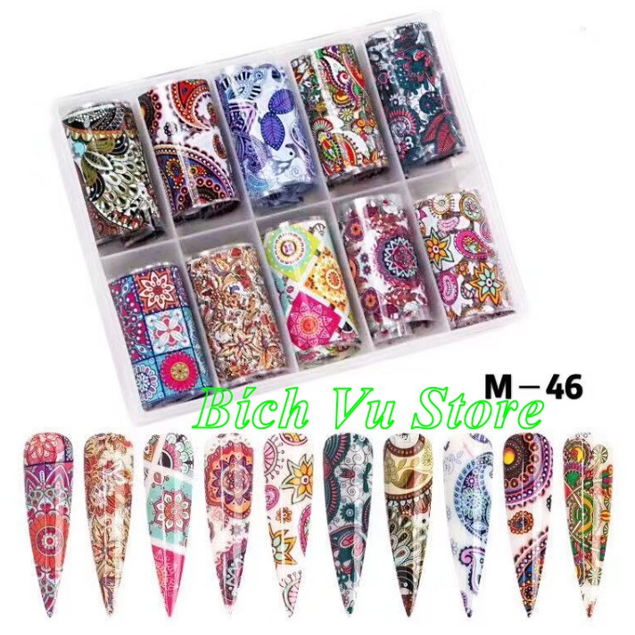 Foil dán móng 10 cuôn/40k (size 20*3cm/cuộn)