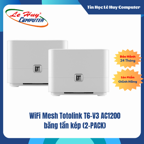 WiFi Mesh Totolink T6-V3 AC1200 băng tần kép (2-PACK)