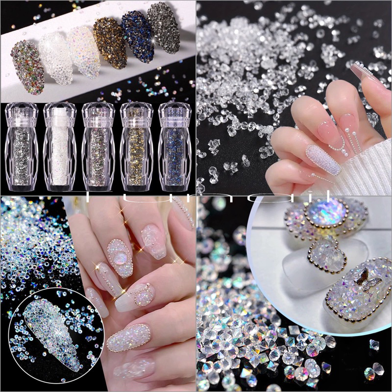 Hũ đá rắc móng design nail siêu sáng đẹp đủ màu HOT