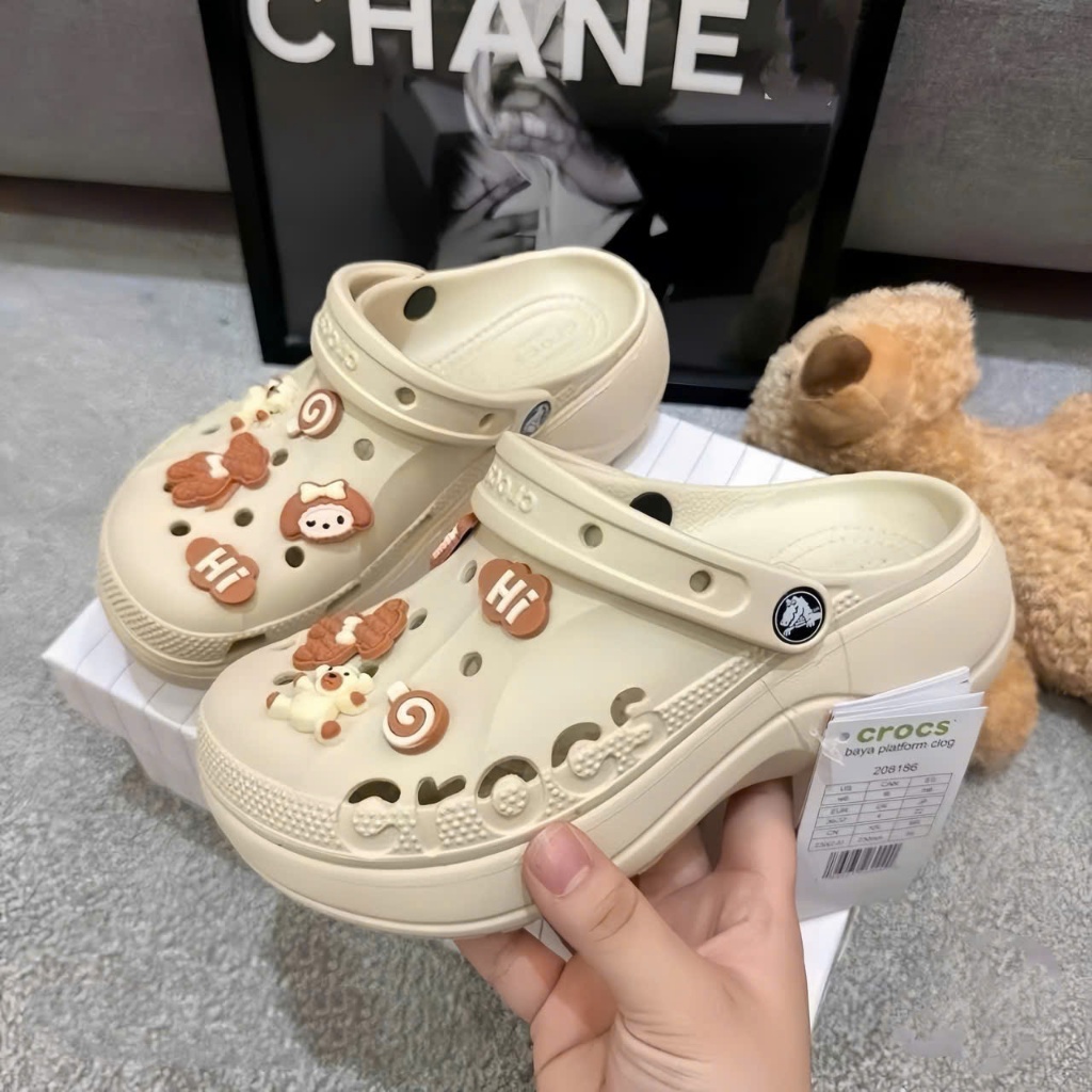 Dép Crocs nữ BAYA PLATFORM CLOGS Xăng Đan Đế Xuồng Cao 5P , Giày Sục Crocs sandal Đi Biển Giày Chống Trượt Hàng Cao Cấp