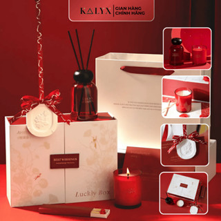 Set Tinh Dầu Thơm, Thẻ Thơm Và Nến Thơm LUCKY KALYX, Set Quà Tặng FULLBOX Kèm túi quà tặng sang trọng