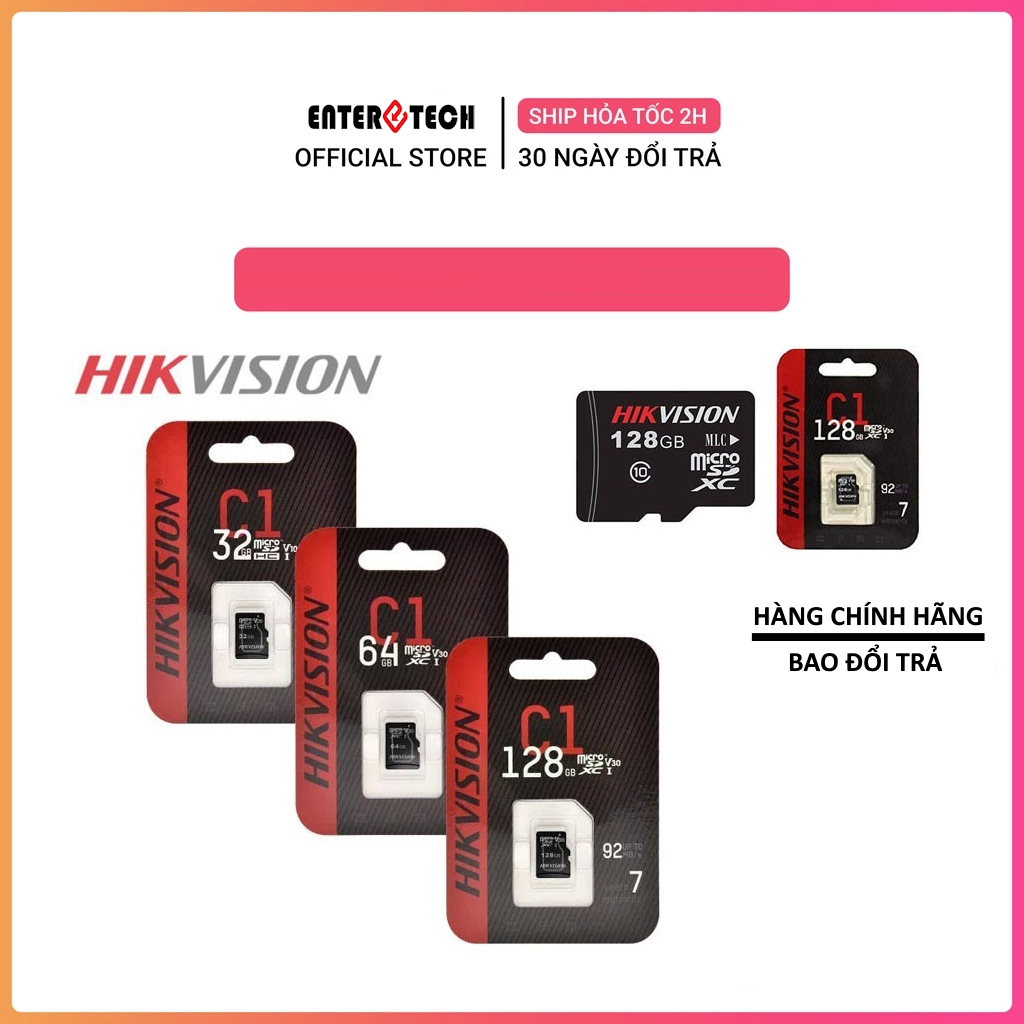 Thẻ nhớ Hikvision / hiksemi 32Gb,64Gb,128GB 92MB/s C1 chính hãng - Bảo Hành 7 Năm - EnterTech
