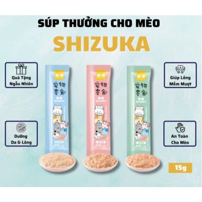 Combo 100 thanh súp thưởng 15g shizuka catfood liebao cho mèo